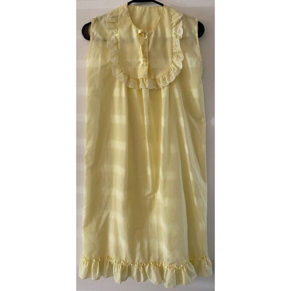 Miss B Butter Yellow Nightgown Youth Girls Sz 12 - Picture 1 of 15